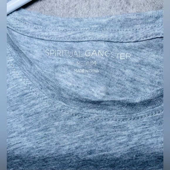 Spiritual Gangster Gray Pink‎ Stripe Peloton Muscle Tank Top M - Picture 2 of 3